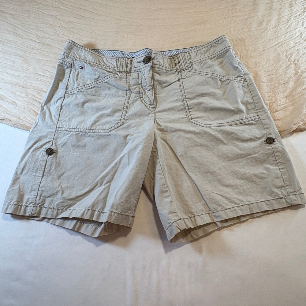 Tommy Hilfiger Womens Tan‎ Cotton Utility Shorts Size 6